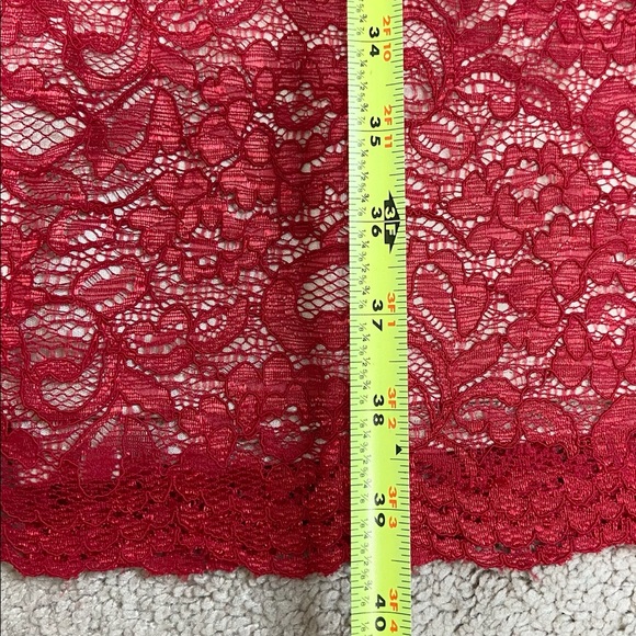 SOLD-----------Jax Women's Size 12 Red Lace Lined Knee Length Dress - Picture 13 of 14